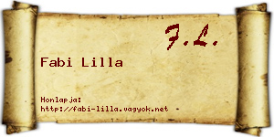 Fabi Lilla névjegykártya
